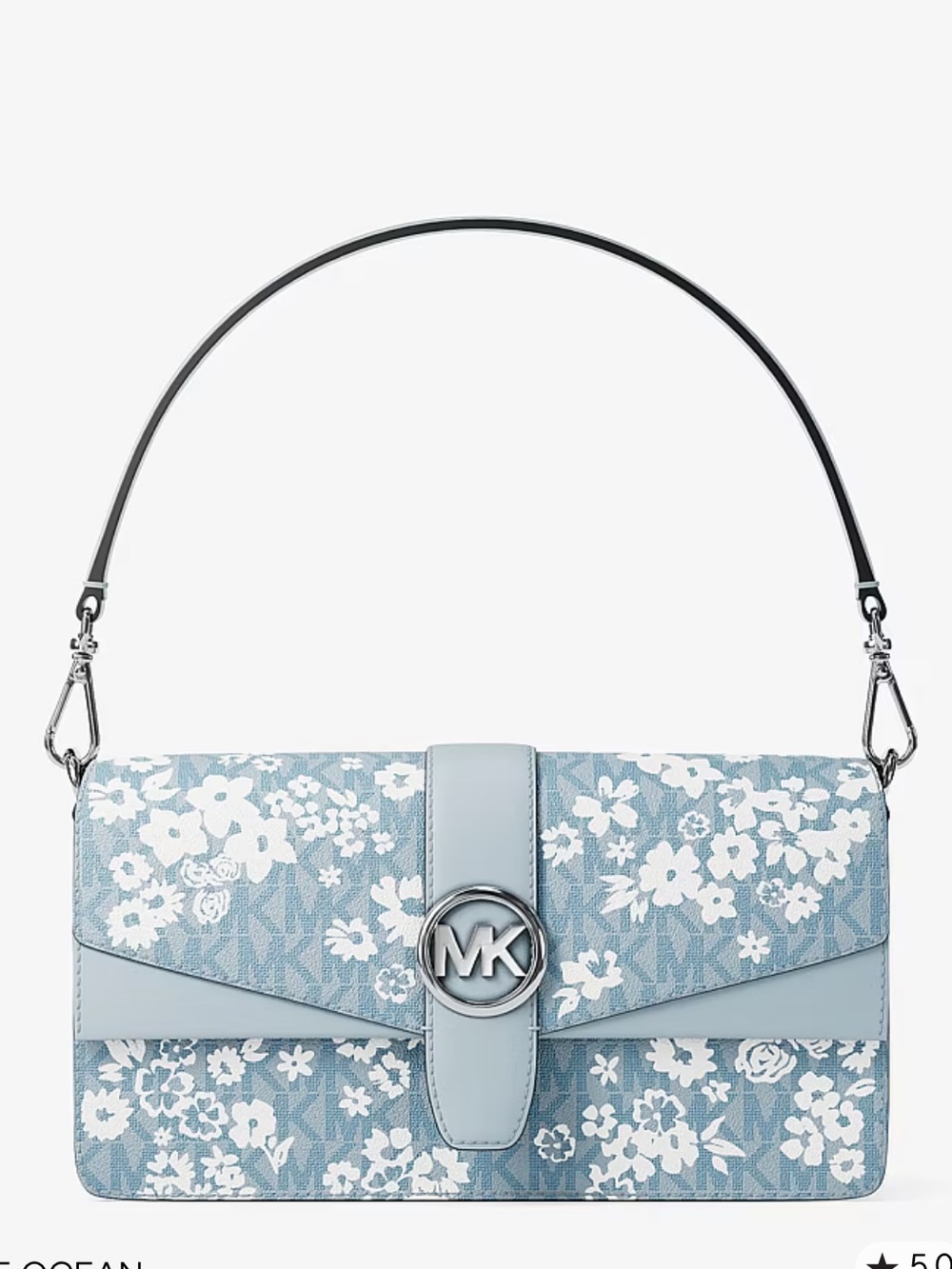 MICHAEL KORS Greenwich Md Printed Signature Logo Convertible Shoulder
Pale Ocean